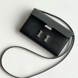 Special Grade Replica Hermes Constance To Go Epsom Wallet, Black Clone Sale