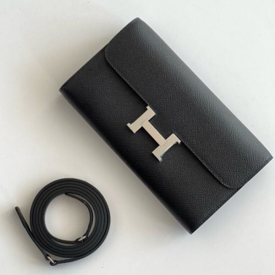 Special Grade Replica Hermes Constance To Go Epsom Wallet, Black Clone Sale