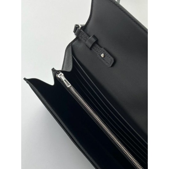 Special Grade Replica Hermes Constance To Go Epsom Wallet, Black Clone Sale