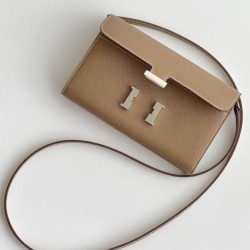 Special Grade Replica Hermes Constance To Go Epsom Wallet, Taupe Clone Sale