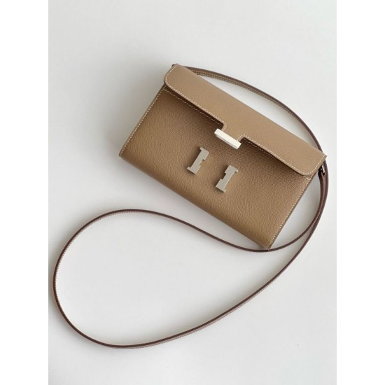 Special Grade Replica Hermes Constance To Go Epsom Wallet, Taupe Clone Sale