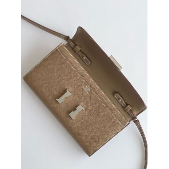 Special Grade Replica Hermes Constance To Go Epsom Wallet, Taupe Clone Sale