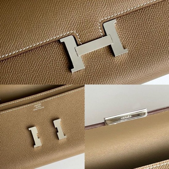 Special Grade Replica Hermes Constance To Go Epsom Wallet, Taupe Clone Sale
