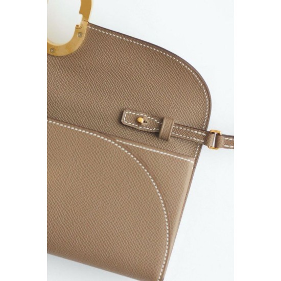 Special Grade Replica Hermes Maillon To Go Epsom Wallet, Gray Clone Sale