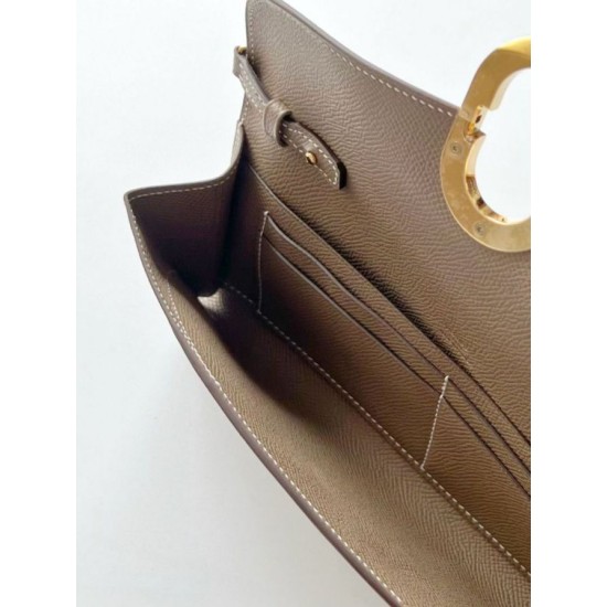 Special Grade Replica Hermes Maillon To Go Epsom Wallet, Gray Clone Sale