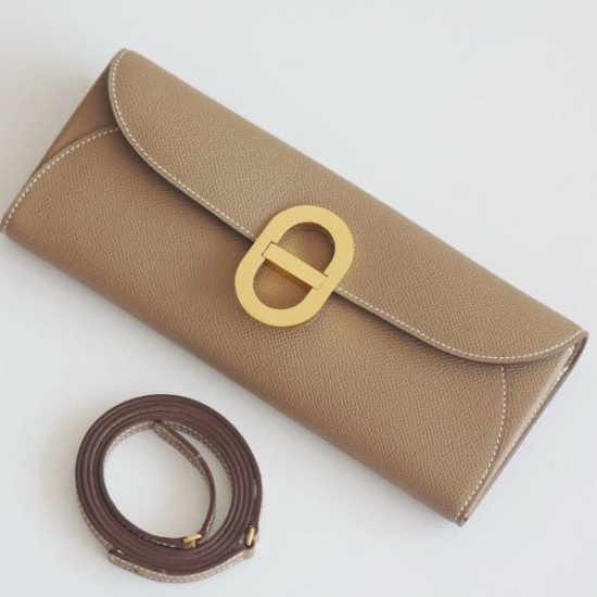 Special Grade Replica Hermes Maillon To Go Epsom Wallet, Gray Clone Sale