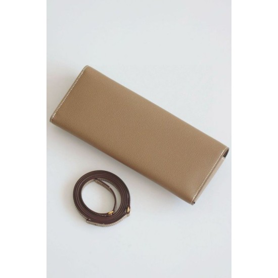Special Grade Replica Hermes Maillon To Go Epsom Wallet, Gray Clone Sale