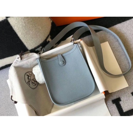 Replica Hermes Evelyne III TPM Mini Bag Blue Clemence