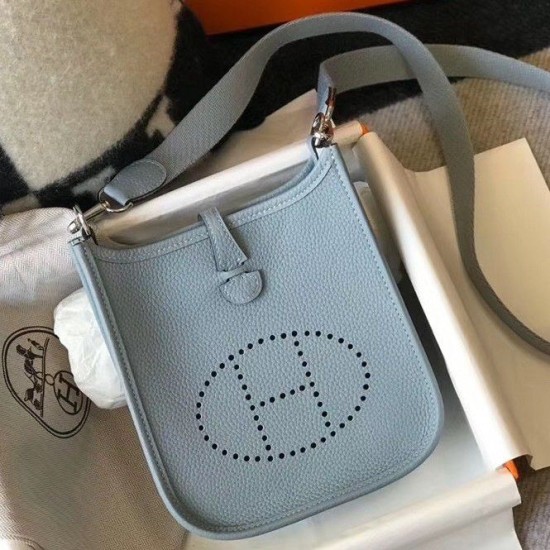 Replica Hermes Evelyne III TPM Mini Bag Blue Clemence
