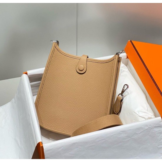 Replica Hermes Evelyne III TPM Mini Bag Brown Clemence
