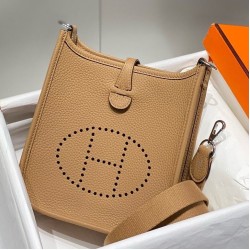 Replica Hermes Evelyne III TPM Mini Bag Brown Clemence
