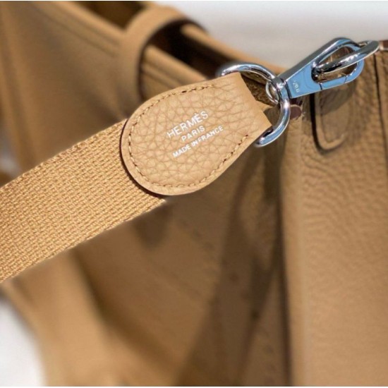 Replica Hermes Evelyne III TPM Mini Bag Brown Clemence