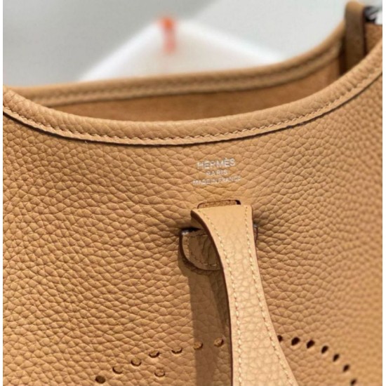 Replica Hermes Evelyne III TPM Mini Bag Brown Clemence