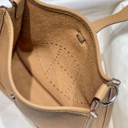 Replica Hermes Evelyne III TPM Mini Bag Brown Clemence