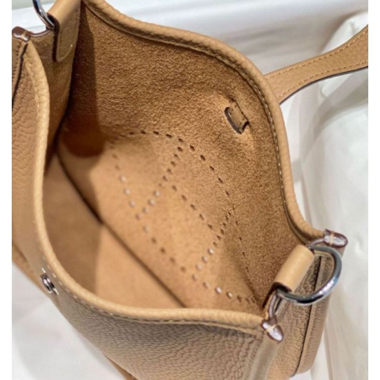 Replica Hermes Evelyne III TPM Mini Bag Brown Clemence