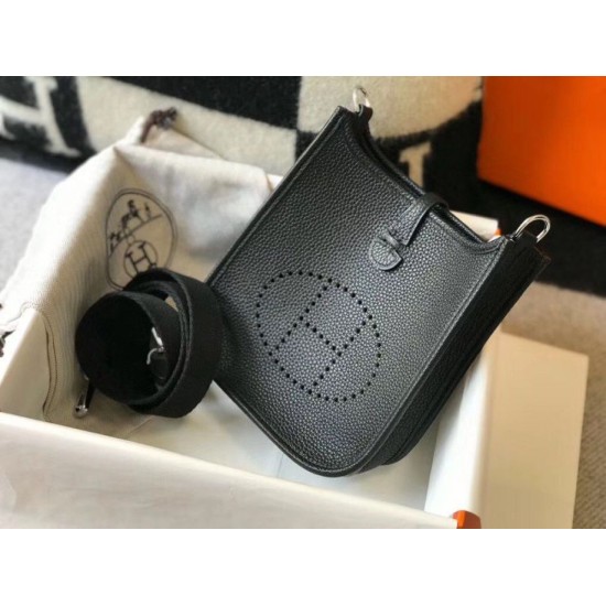 Replica Hermes Evelyne III TPM Mini Bag Black Clemence