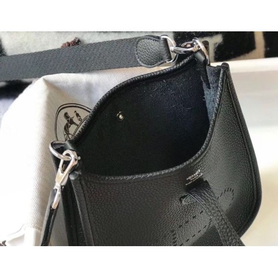 Replica Hermes Evelyne III TPM Mini Bag Black Clemence