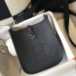 Replica Hermes Evelyne III TPM Mini Bag Black Clemence