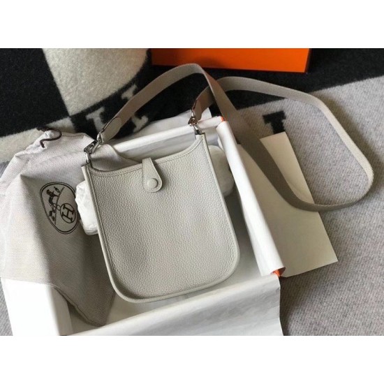 Replica Hermes Evelyne III TPM Mini Bag Gray Clemence