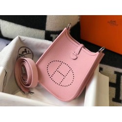 Replica Hermes Evelyne III TPM Mini Bag Pink Clemence