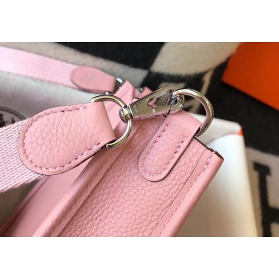 Replica Hermes Evelyne III TPM Mini Bag Pink Clemence