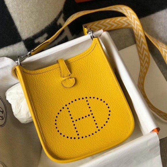 Replica Hermes Evelyne III TPM Mini Bag Orange Clemence