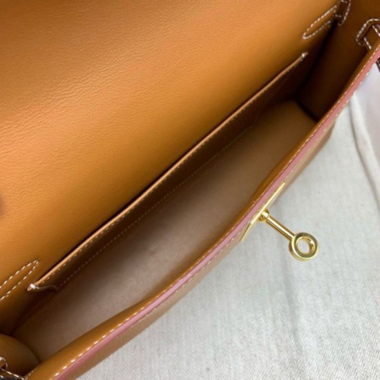 Replica Hermes Kelly Elan Handmade Bag Brown