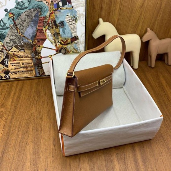 Replica Hermes Kelly Elan Handmade Bag Brown