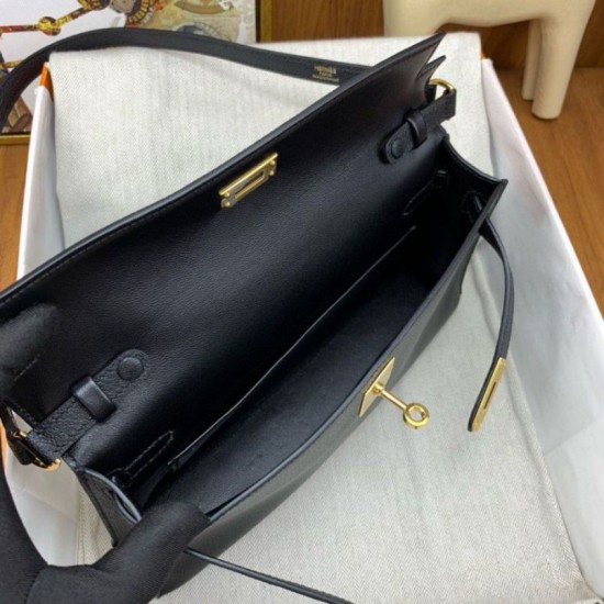 Replica Hermes Kelly Elan Handmade Bag Black