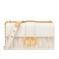Replica Dior 30 Montaigne East-West Bag Dior Oblique denim With Chain Cream