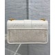 Replica Dior 30 Montaigne East-West Bag Dior Oblique denim With Chain Cream
