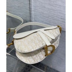 Replica Dior Saddle Bag Dior Oblique denim With Strap Cream