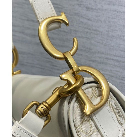 Replica Dior Saddle Bag Dior Oblique denim With Strap Cream