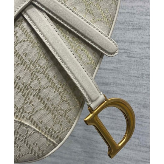 Replica Dior Saddle Bag Dior Oblique denim With Strap Cream