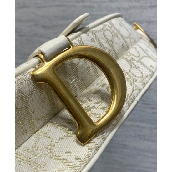 Replica Dior Saddle Bag Dior Oblique denim With Strap Cream