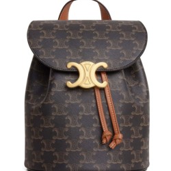 Replica Celine Backpack Celine Bonnie Triomphe Canvas Coffee