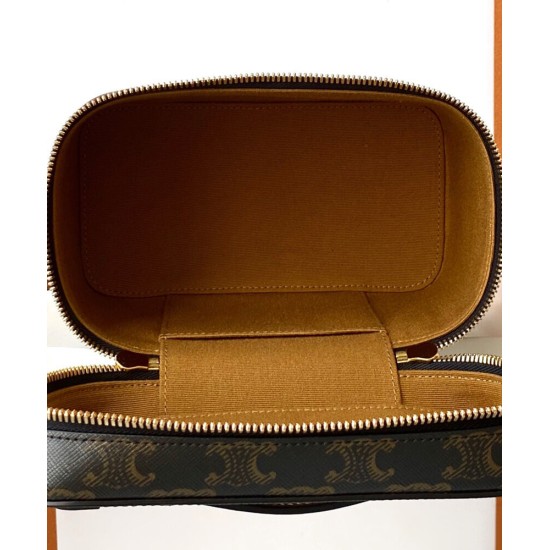 Replica Celine Vanity Triomphe Canvas Bag Coffee