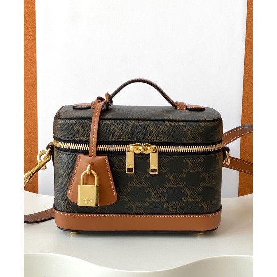 Replica Celine Vanity Triomphe Canvas Bag Coffee