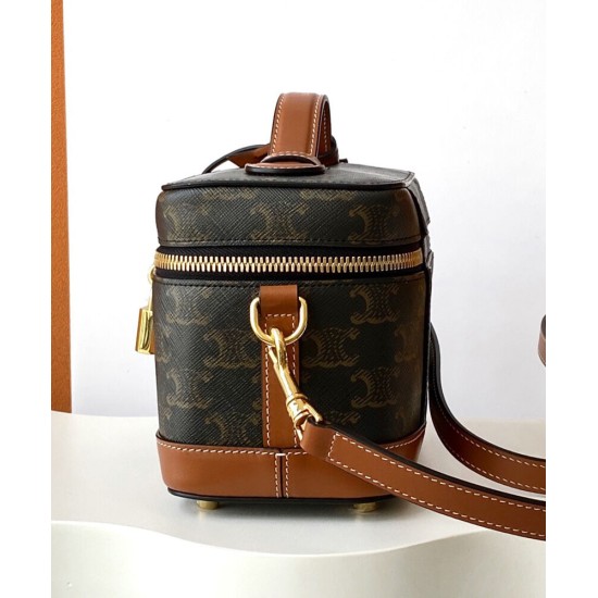 Replica Celine Vanity Triomphe Canvas Bag Coffee