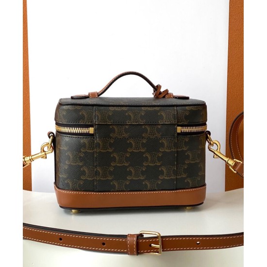Replica Celine Vanity Triomphe Canvas Bag Coffee