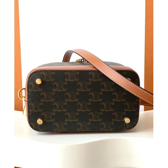 Replica Celine Vanity Triomphe Canvas Bag Coffee