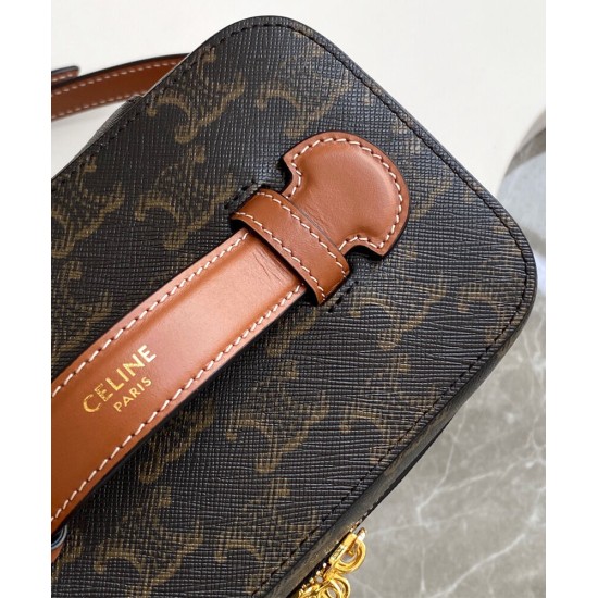Replica Celine Vanity Triomphe Canvas Bag Coffee