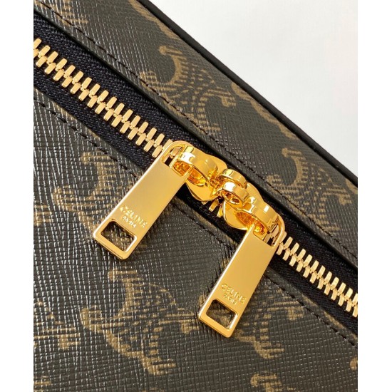 Replica Celine Vanity Triomphe Canvas Bag Coffee