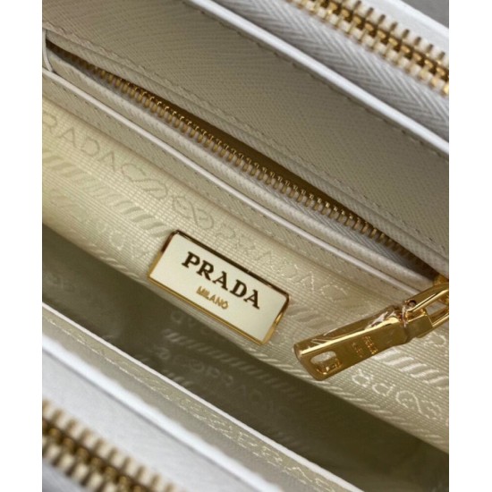 Replica Prada Mini/Medium Galleria Saffiano Mini-bag 1BA906 White Replica Prada Mini/Medium Galleria Saffiano Mini-bag 1BA906 White