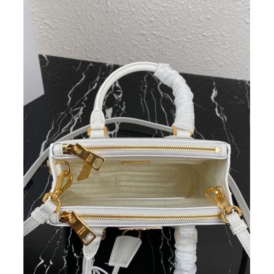 Replica Prada Mini/Medium Galleria Saffiano Mini-bag 1BA906 White Replica Prada Mini/Medium Galleria Saffiano Mini-bag 1BA906 White