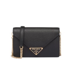 Replica Prada Saffiano Shoulder Bag Black