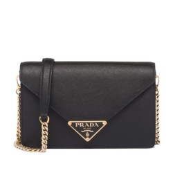 Replica Prada Saffiano Shoulder Bag Black