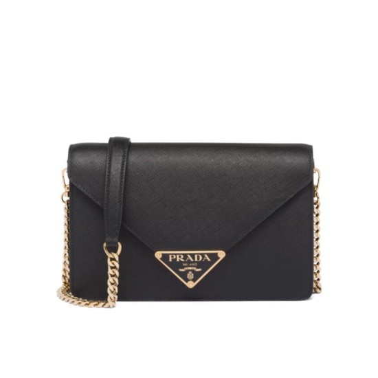Replica Prada Saffiano Shoulder Bag Black