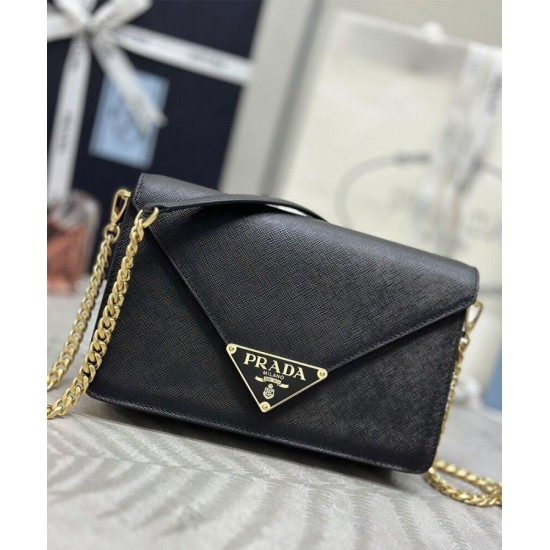 Replica Prada Saffiano Shoulder Bag Black