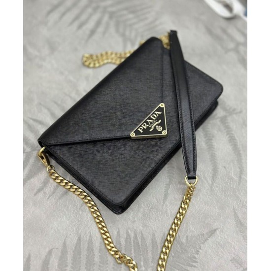 Replica Prada Saffiano Shoulder Bag Black